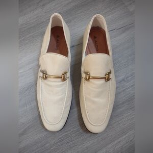 Aldo Men's Beige  Cream Loafers with Gold Detail Sz 11